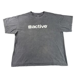 Active Charcoal Streetwear Tee XX‎ LARGE XX Gray Cotton Graphic Crewneck Short